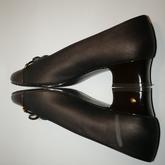Soft Style brown vinyl block heels, women's size 7.5 - Picture 7 of 15